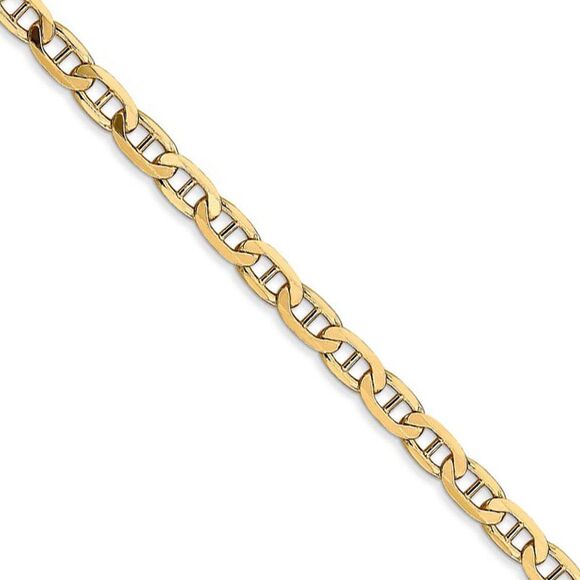 3.75mm, 14k Yellow Gold, Solid Concave Anchor Chain Necklace, 22 Inch - Picture 1 of 8